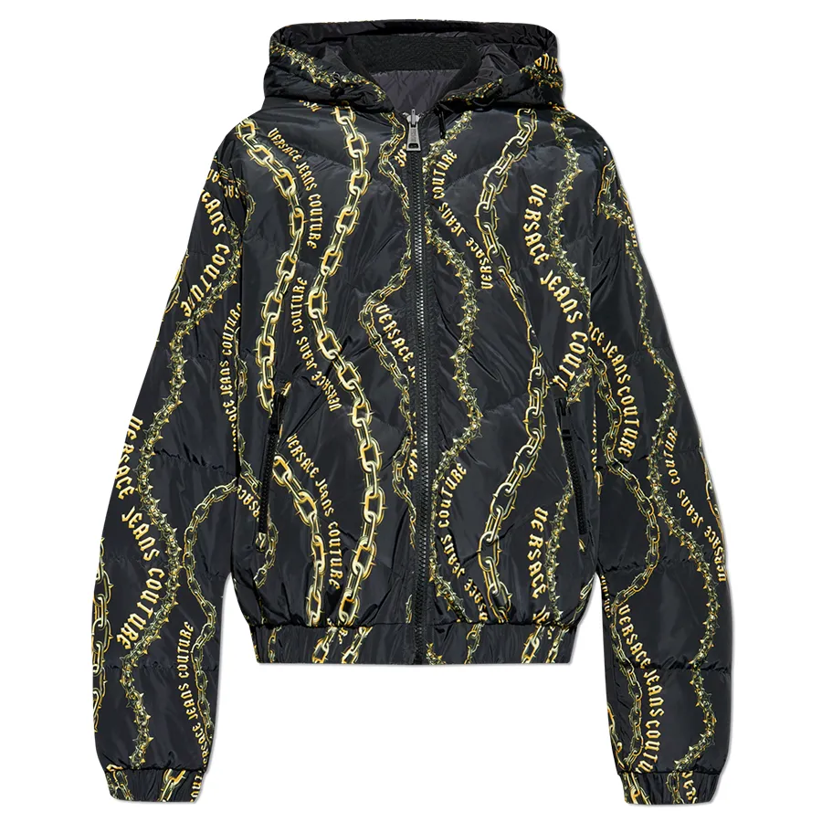 Áo Khoác Nam Versace Jeans Couture Black Reversible Jacket 77GAUD17 CQD56 G89 Màu Đen Vàng Size 46