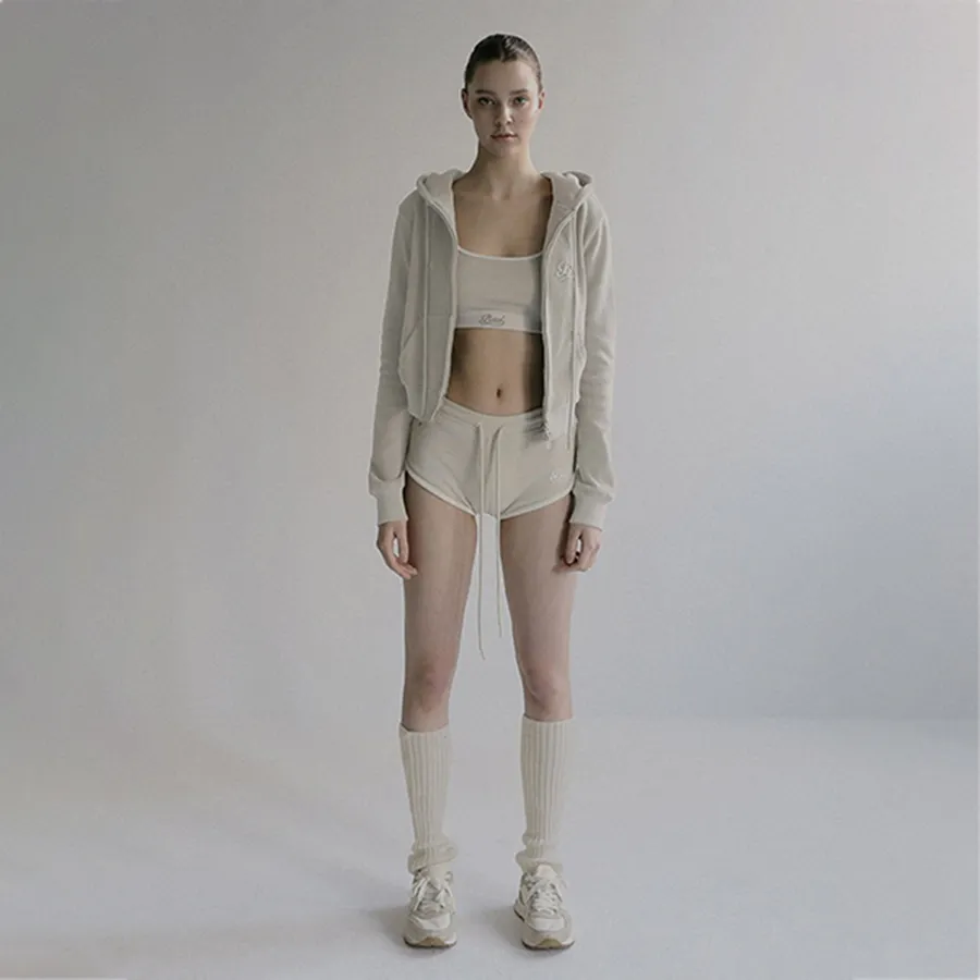 Áo Khoác Nữ Badblood Beyond Soft Zip Up Hoodie Cream Màu Kem Size