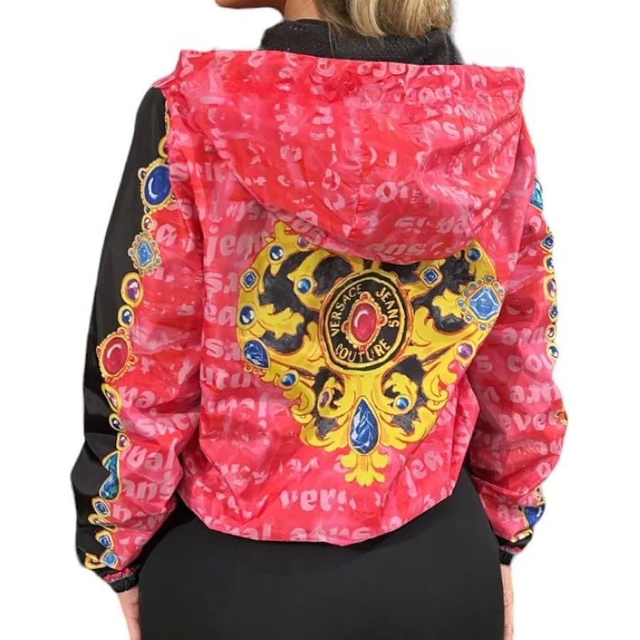 Áo Khoác Nữ Versace Jeans Couture Jacket Heart Baroque-Fuxia