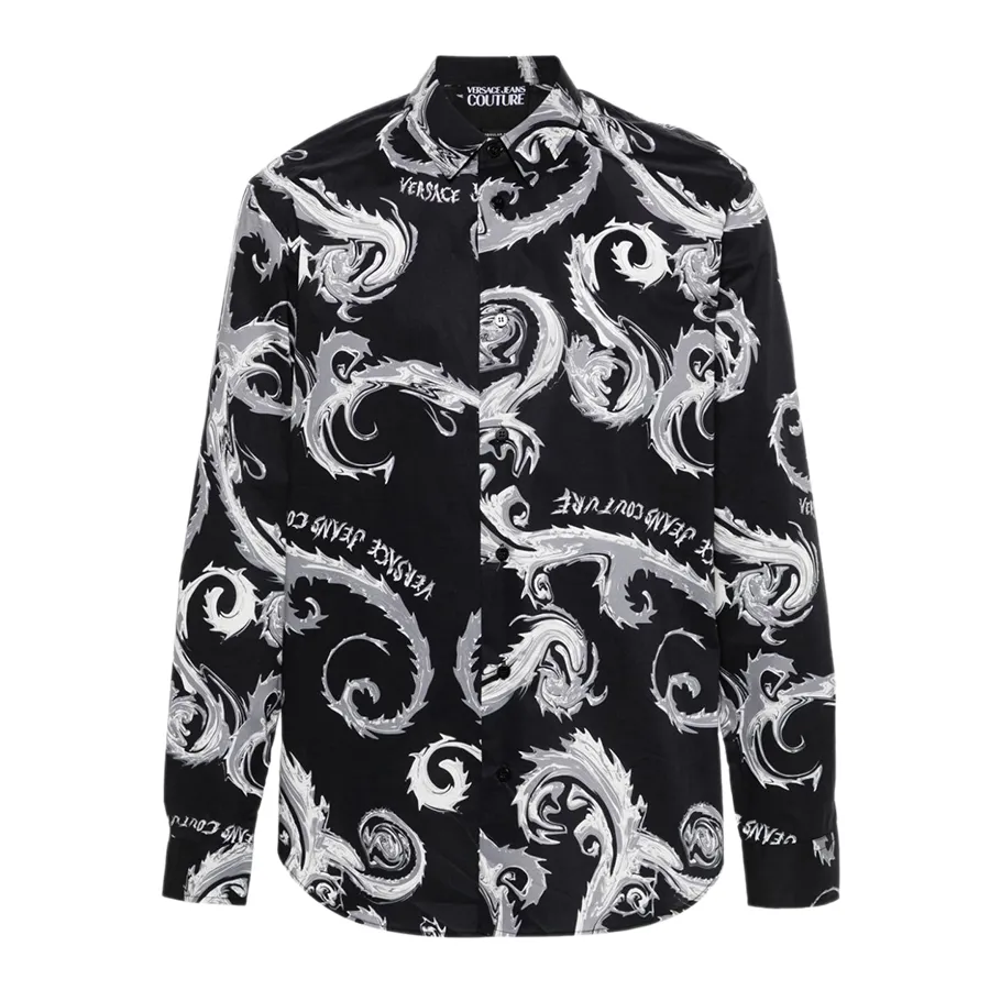 Áo Sơ Mi Nam Versace Jeans Couture Slim Fit Shirt 77GAL2S0 NS510 KJ2 Màu Đen Size 44