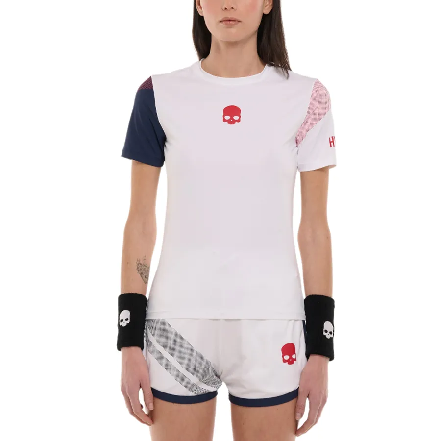 Áo Thun Nữ Hydrogen Pickleball Sport Stripes Tech T-Shirt TT1005-L85 Màu Trắng Size XS