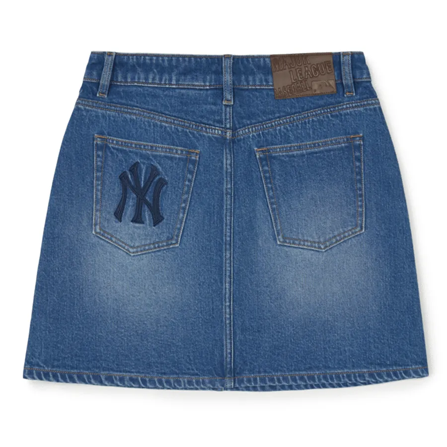 MLB korea■新作*MONOGRAM GRADATION JACQUARD DENIM SKIRT Quần Short MLB Diamond Monogram Jacquard Denim New York