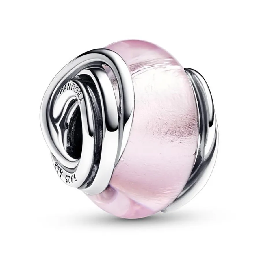 Hạt Vòng Charm Pandora Encircled Pink Murano Glass Charm 793241C00 Màu ...