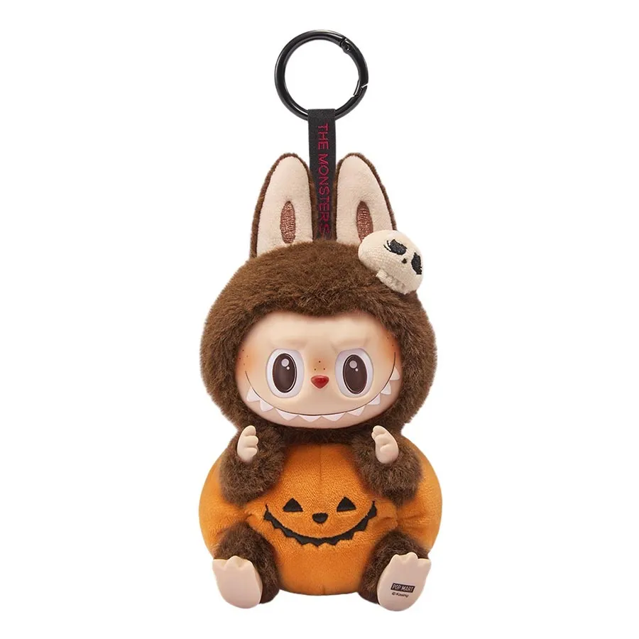 Móc Khóa Pop Mart Happy Halloween Party Series-Sitting Pumpkin Vinyl Plush Pendant Màu Nâu