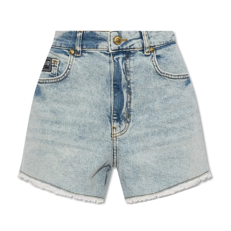 ショートパンツ VERSACE JEANS Woman Short Blue 76HAD514DS013 904 Denim shorts with silver effect brand VERSACE JEANS COUTURE