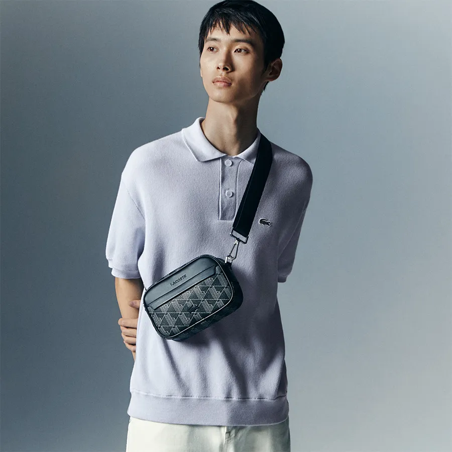 Túi Đeo Chéo Nam Lacoste The Blend Small Monogram Canvas Crossbody