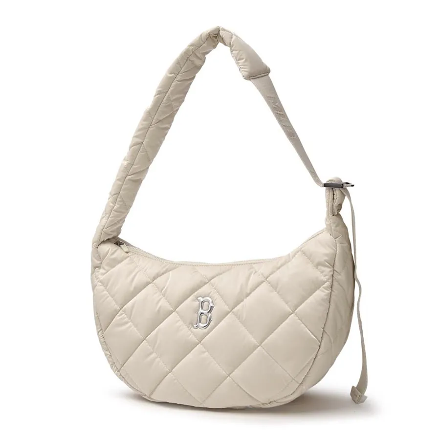 MLB Korea Curve Padded Hobo Bag NY Black 3ABQL064N-50BKS