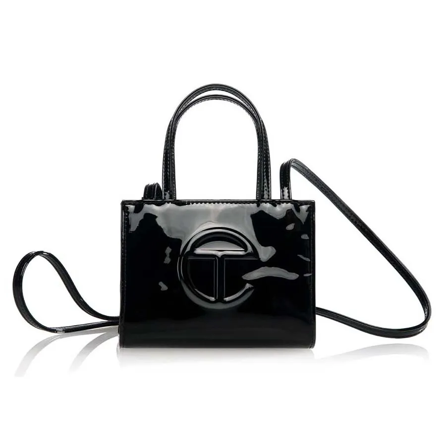 Túi Xách Tay Nữ Telfar Small Patent Shopping Bag Màu Đen