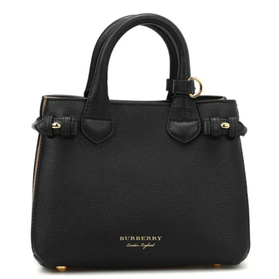 Túi Xách Tay Nữ Burberry The Banner Baby Leather Bag Màu Đen