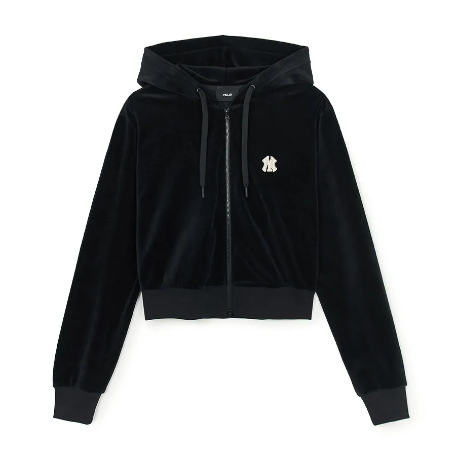 Áo Hoodie MLB Basic Velvet Crop Hood Zip Up New York Yankees