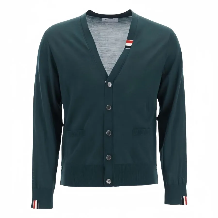 Áo Cardigan Nam Thom Browne MKC489AY1014 Màu Xanh Lá Size 1