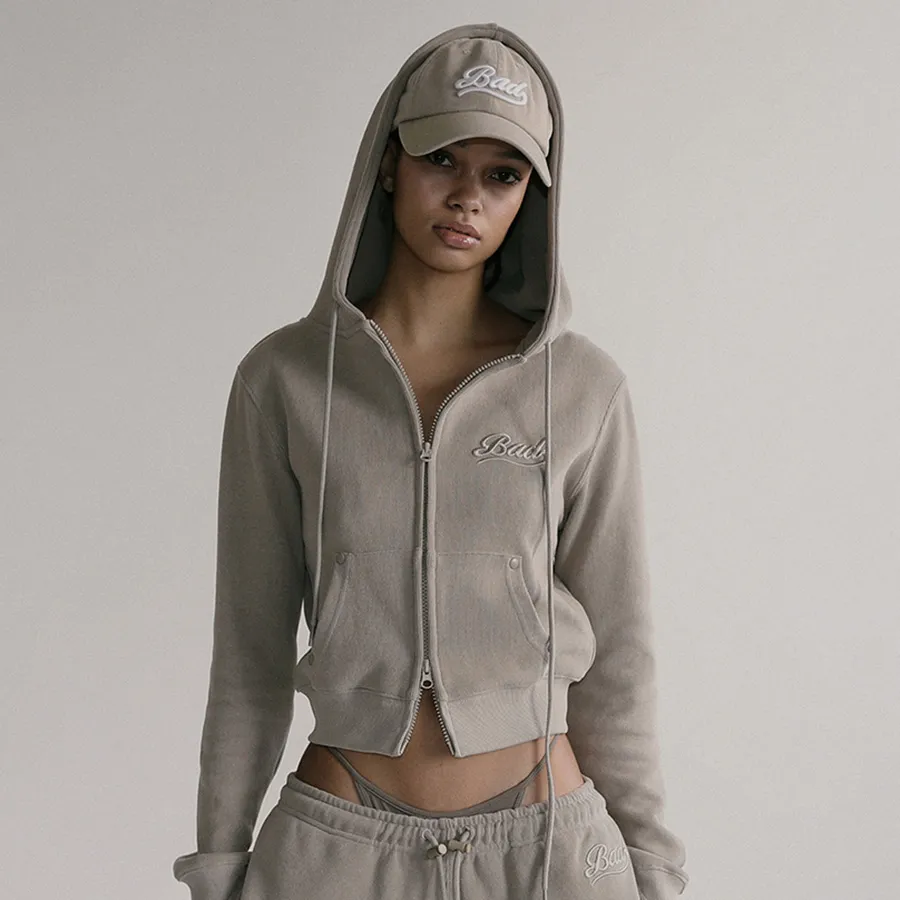 トップス BADBLOOD BEYOND SOFT ZIP-UPHOODIE Áo Hoodie Nữ Badblood Beyond Soft Zip Up Hoodie Tobacco Màu Nâu