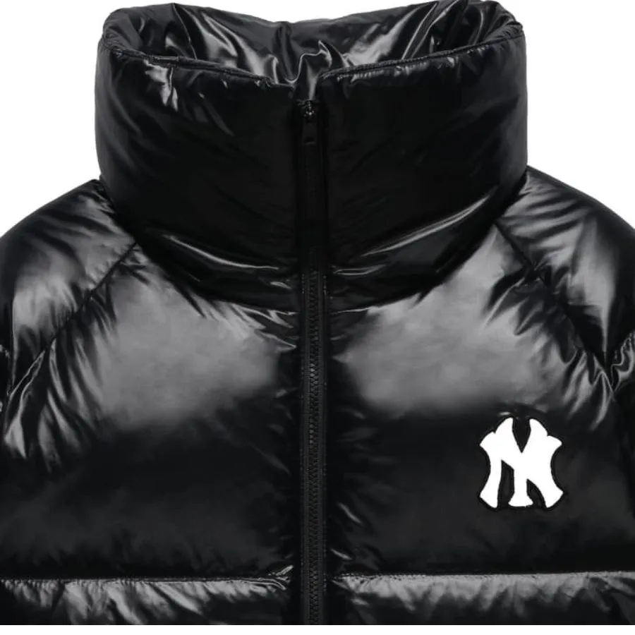 ジャケット MLB Women's Crop Glossy Curve Padding NY DBrown 3FDJB2046-50 Áo Khoác Nữ MLB Women's Crop Metal Glossy Curve Padding New