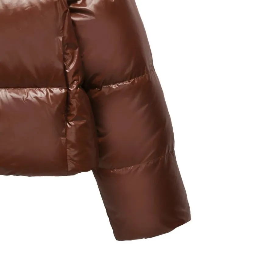 Áo Khoác Nữ MLB Women's Crop Glossy Curve Padding New York