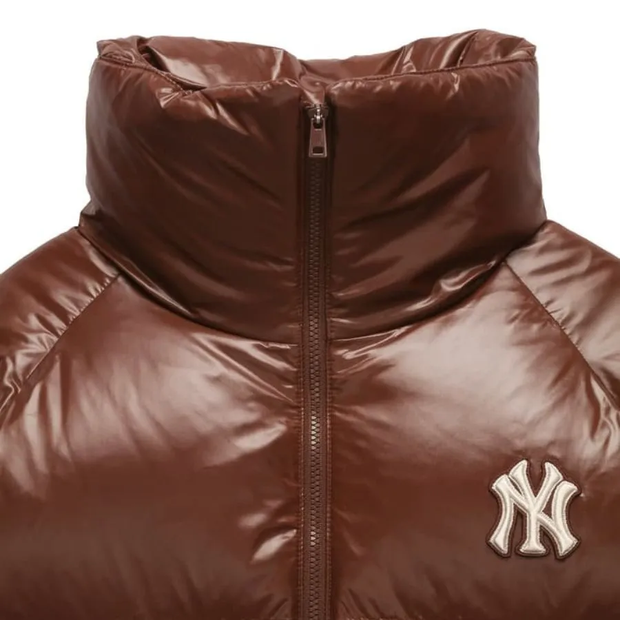ダウンジャケット・コート MLB Women's Crop Glossy Curve Padding NY MgPink 3FDJB2046-50 MLB Korea Women's Crop Glossy Curve Padding NY MgPink
