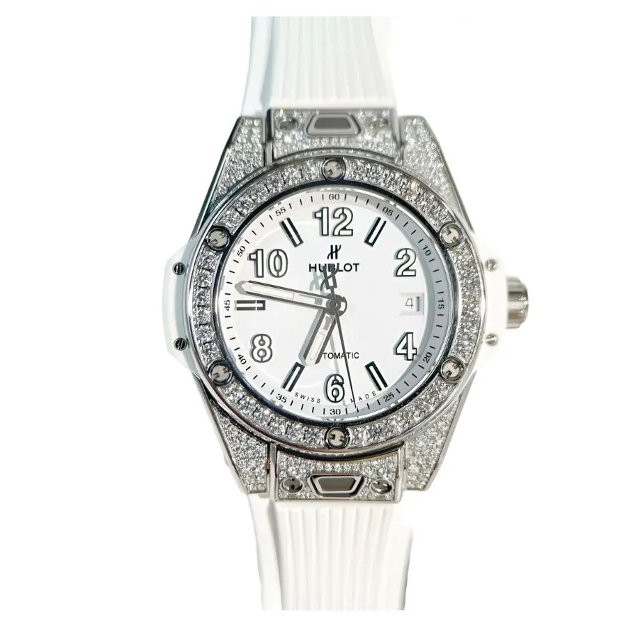 Đồng Hồ Nữ Hublot One Click 33 Pave Màu Trắng