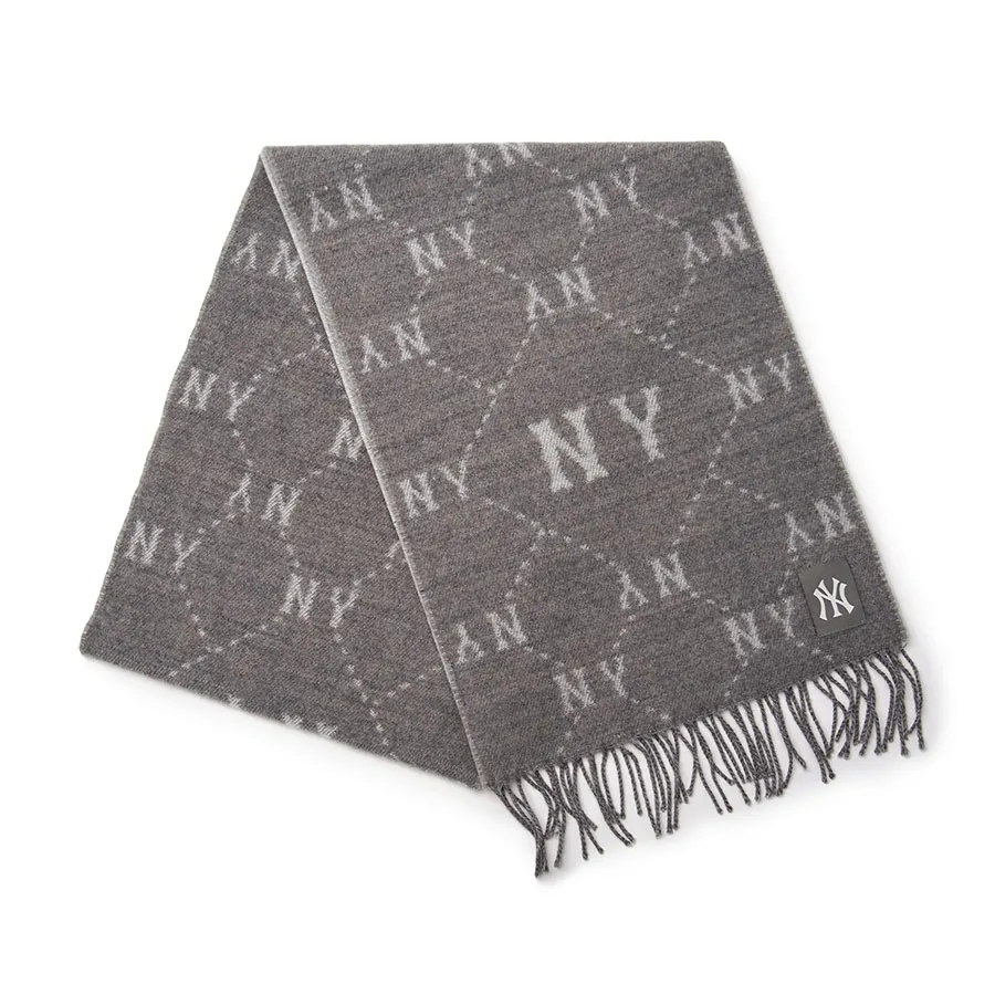 Khăn Quàng Cổ MLB Monogram Muffler NY Yankees 3AMFM0146-50MGD Màu Xám Đậm
