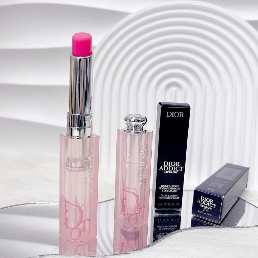 Son Dưỡng Dior Addict Lip Glow 008 Ultra Pink Màu Hồng Nhạt (Box