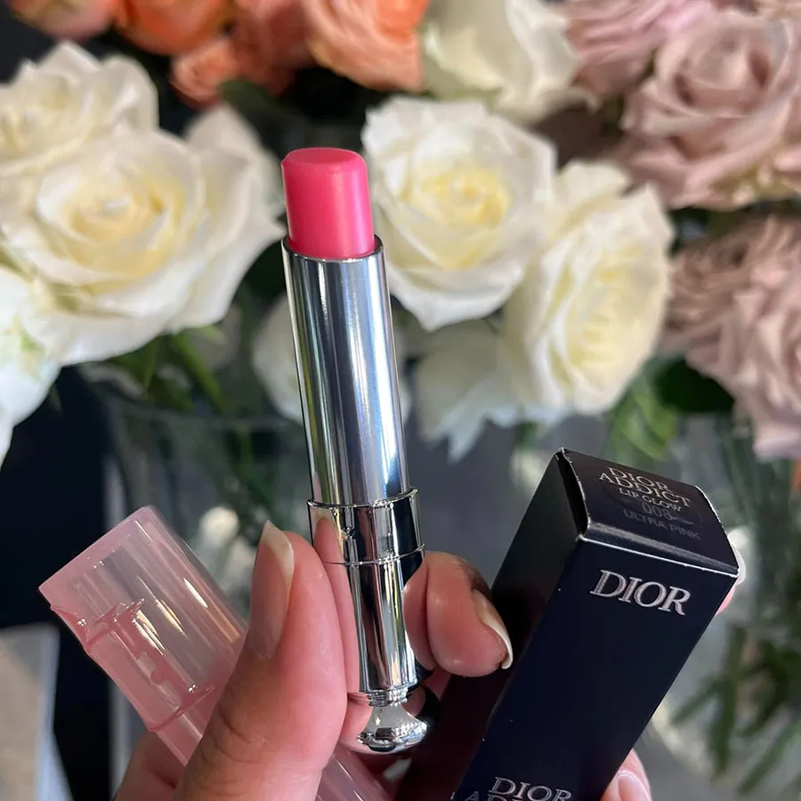 Son Dưỡng Dior Addict Lip Glow 008 Ultra Pink Màu Hồng Nhạt (Box