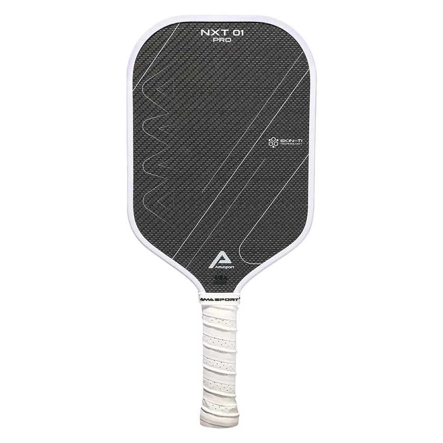 Vợt Pickleball Ama Sport NXT 01 Pro Titanium 16mm Màu Xám Trắng (Kèm túi và hộp đựng)