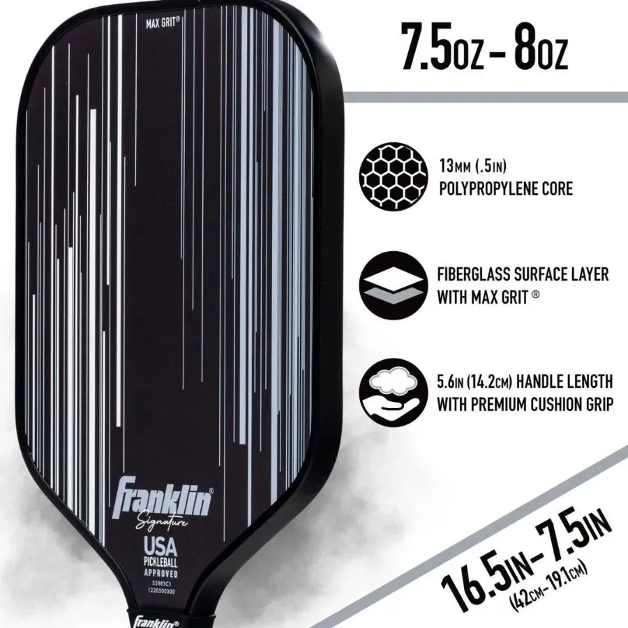 Vợt Pickleball Unisex Franklin Signature Pro 16mm Màu Đen | Vua Hàng Hiệu