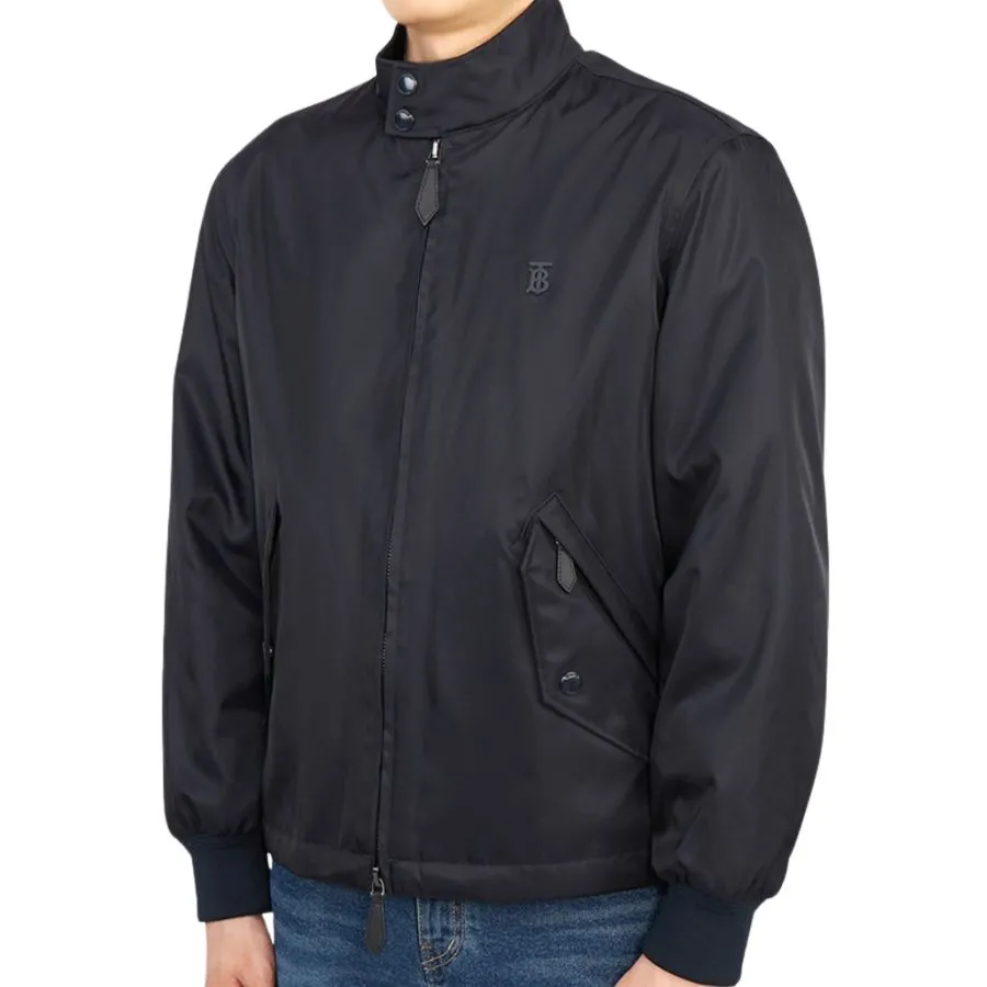 Áo Khoác Nam Burberry Black With TB Logo Embroidered Màu Đen Size 48