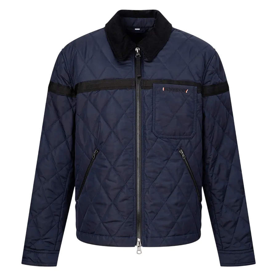 Áo Khoác Nam Burberry Men's Long Sleeve Jacket Màu Xanh Navy Size L N-DG