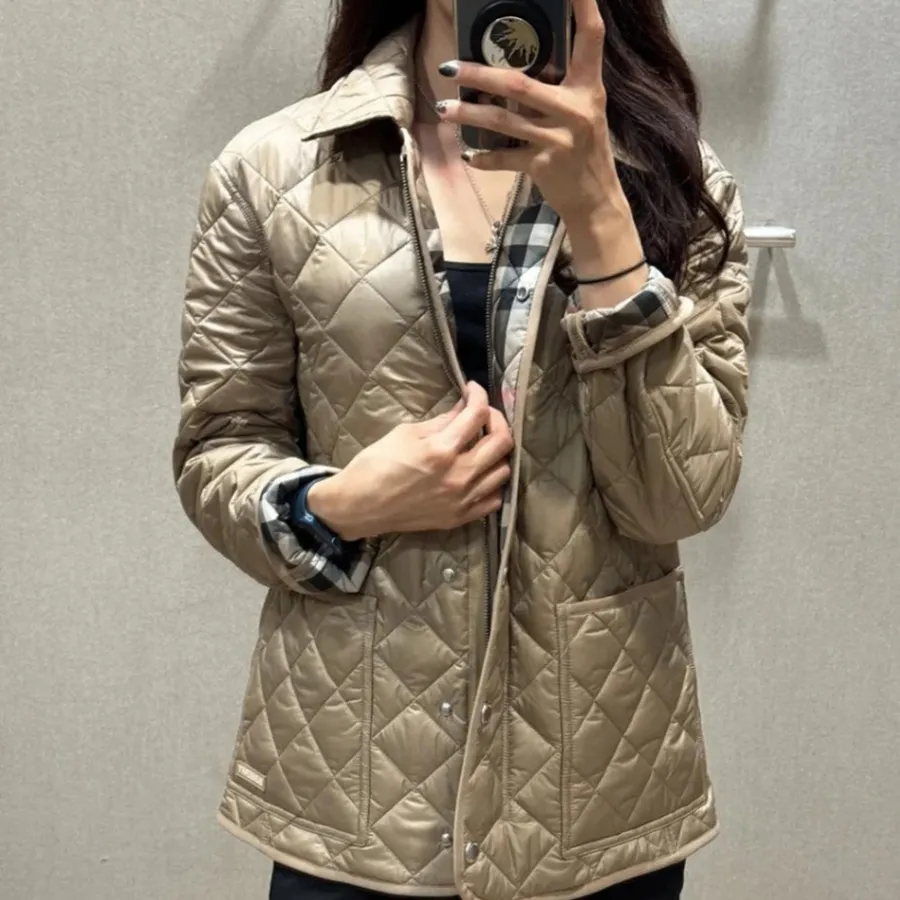 Áo Khoác Nữ Burberry Jacket In Beige 80841951 Màu Be Đậm Size M