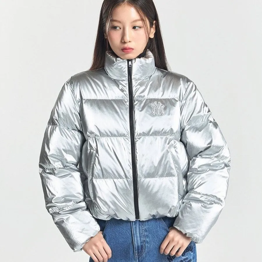 Áo Khoác Nữ MLB Women's Crop Metal Glossy Curve Padding New