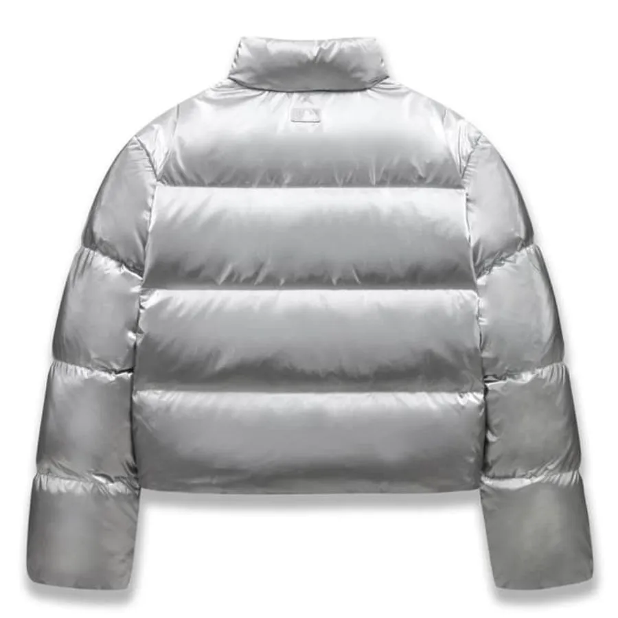 ジャケット MLB Women's Crop Glossy Curve Padding NY DBrown 3FDJB2046-50 Áo Khoác Nữ MLB Women's Crop Metal Glossy Curve Padding New