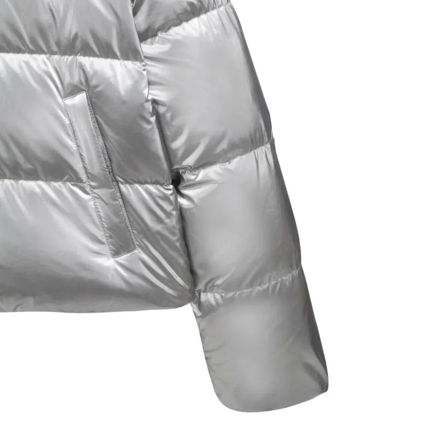 Áo Khoác Nữ MLB Women's Crop Metal Glossy Curve Padding New