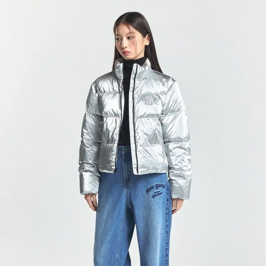 Áo Khoác Nữ MLB Women's Crop Metal Glossy Curve Padding New