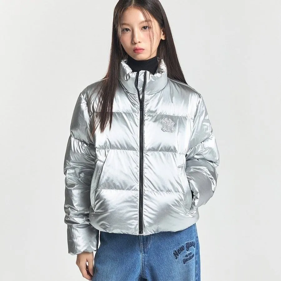 ジャケット MLB Women's Crop Glossy Curve Padding BOS DCream 3FDJB2046-4 Áo Khoác Nữ MLB Women's Crop Glossy Curve Padding New York