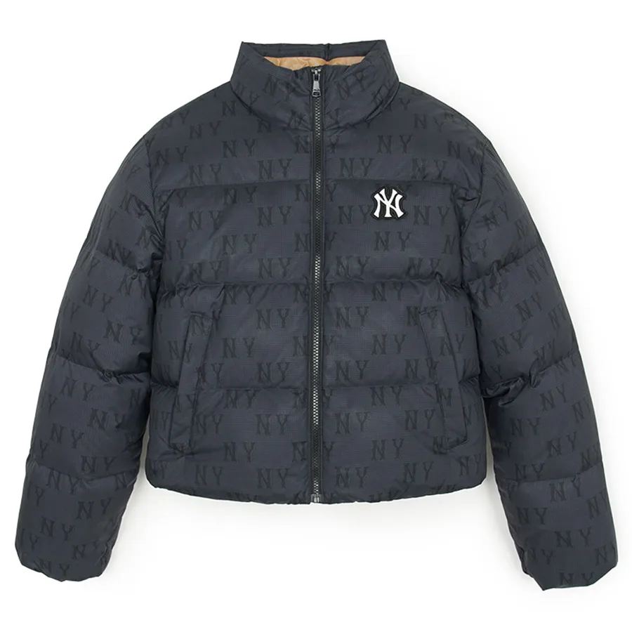 ◆MLB Korea◆ Women's Crop Curve Padding NY Black 3FDJB1046- MLB Korea Women's Crop Glossy Curve Padding NY Black (MLB