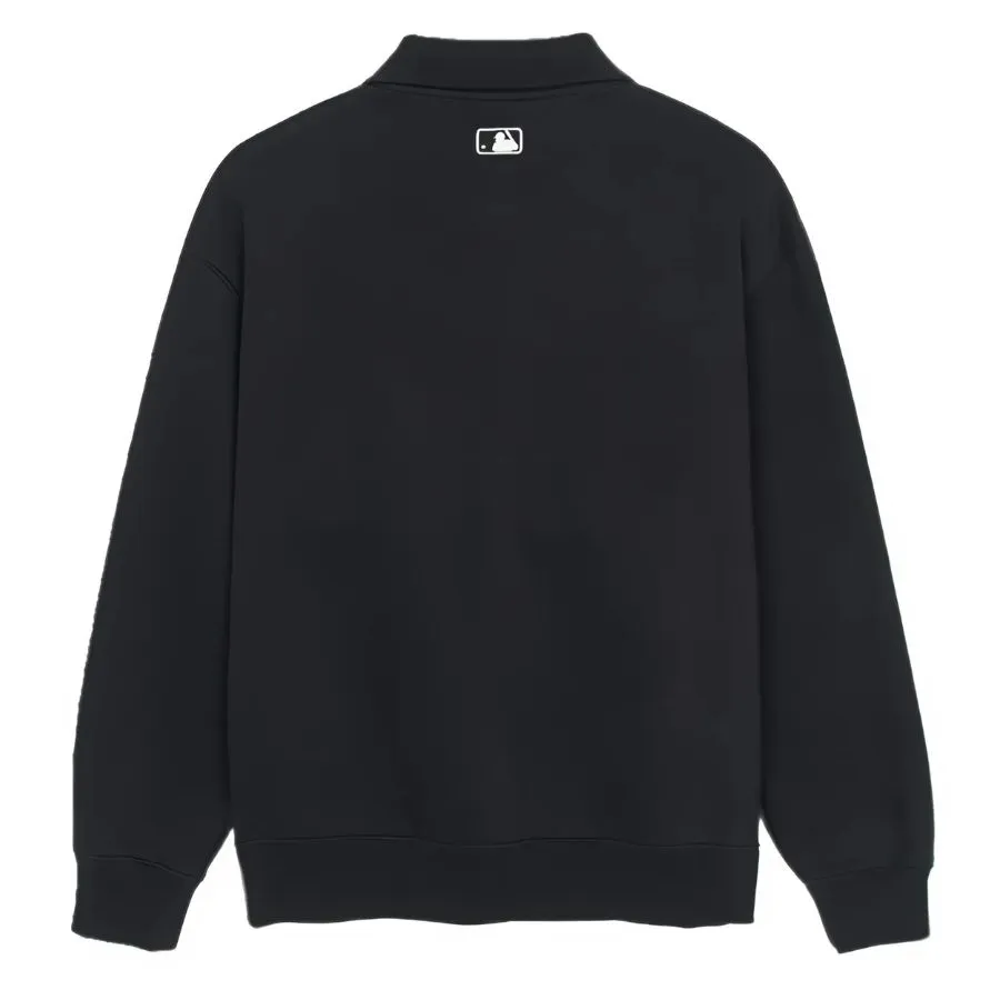 ☆MLB Korea☆ Basic small logo overfit half-zip man to man C Sweatshirts - MLB KOREA