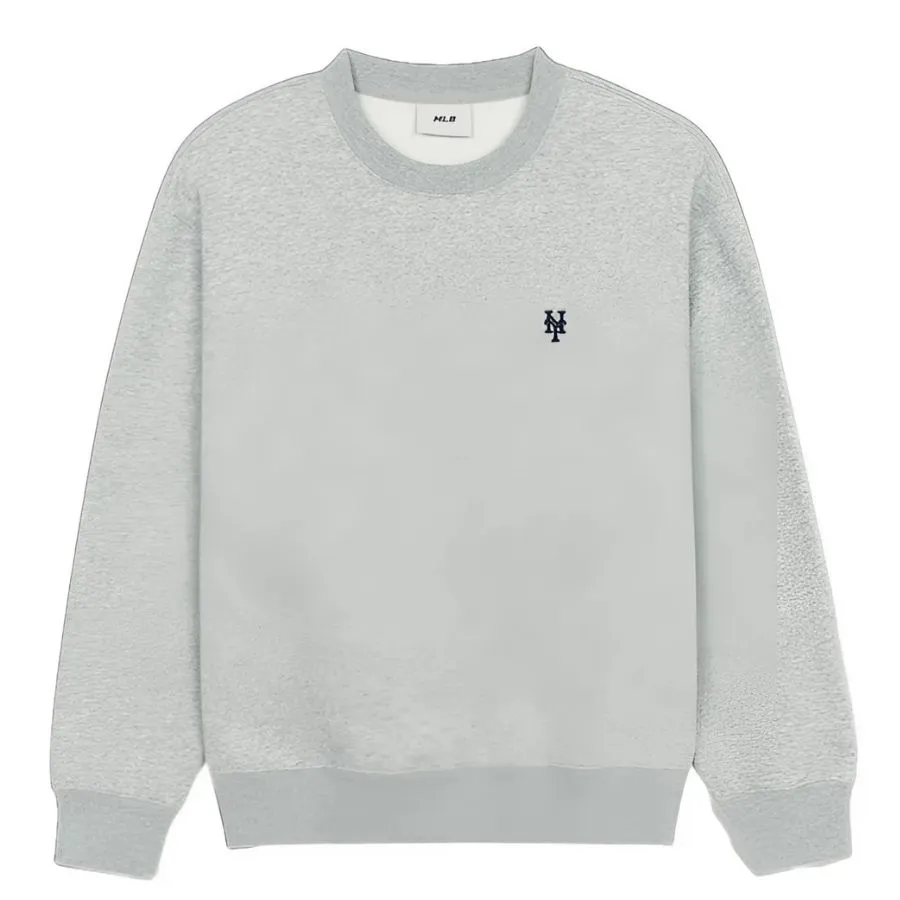 ☆MLB Korea☆ Basic Small Logo Overfit Fleece Man to Man NY Áo Nỉ Sweater MLB Basic Small Logo Overfit Fleece Man To Man