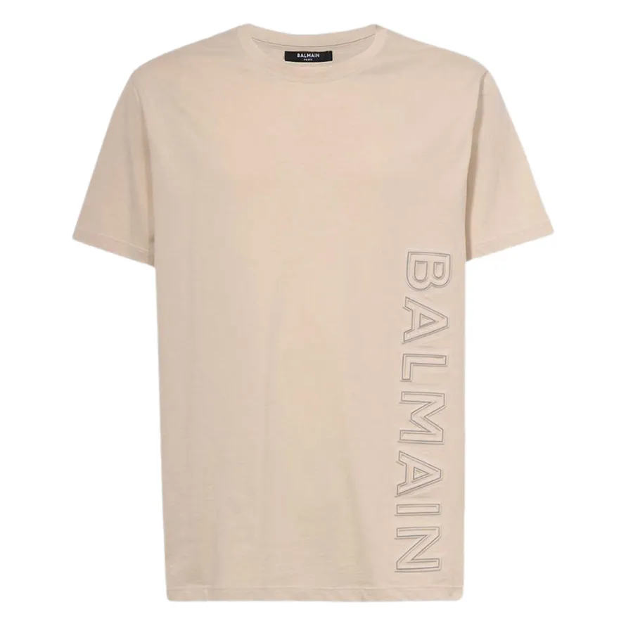 T-shirt Balmain Homme Gris - Taille XS - Logo - Coton Stretch - Occasion