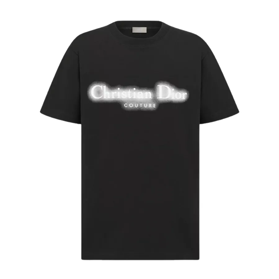 Áo Phông Nam Dior Black With Logo Printed Tshirt 343J636A0849_C980 Màu Đen Size S