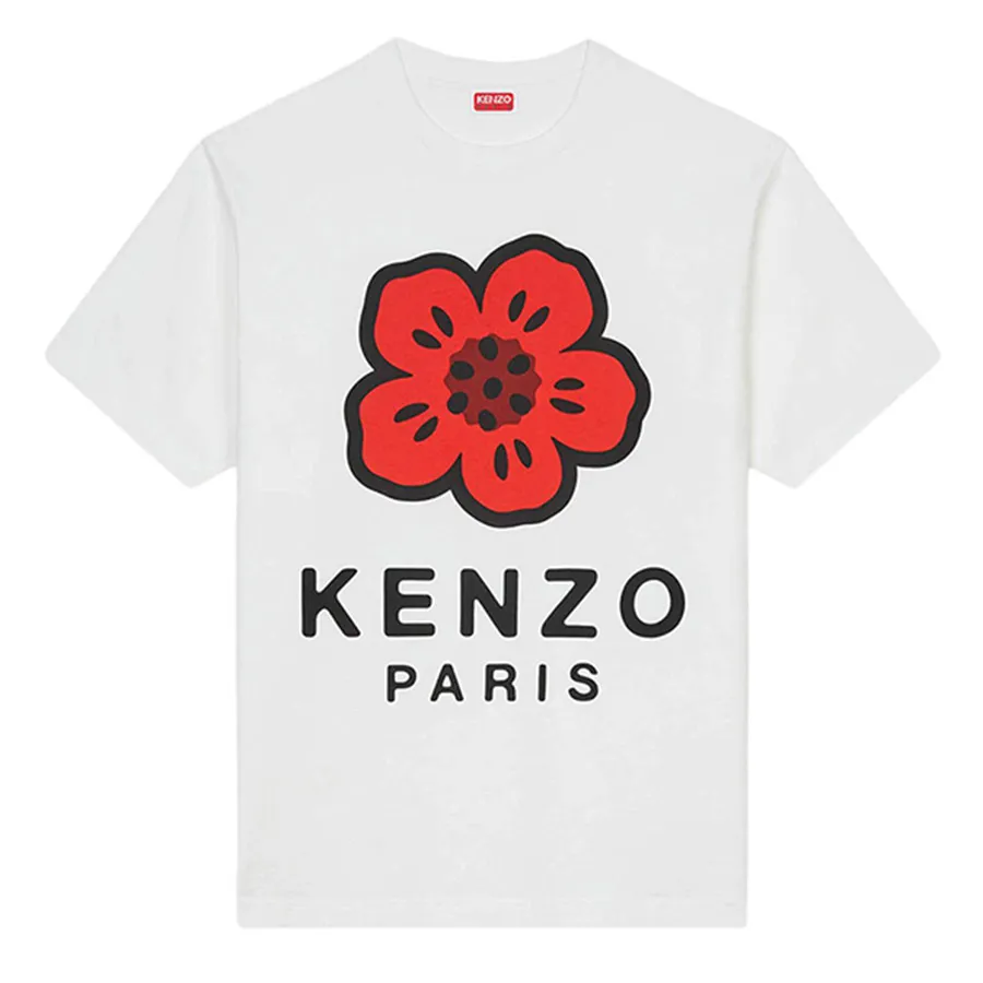 Áo Phông Nam Kenzo White With Boke Flower Logo Printed FE65TS4754SO 02 Màu Trắng Size M
