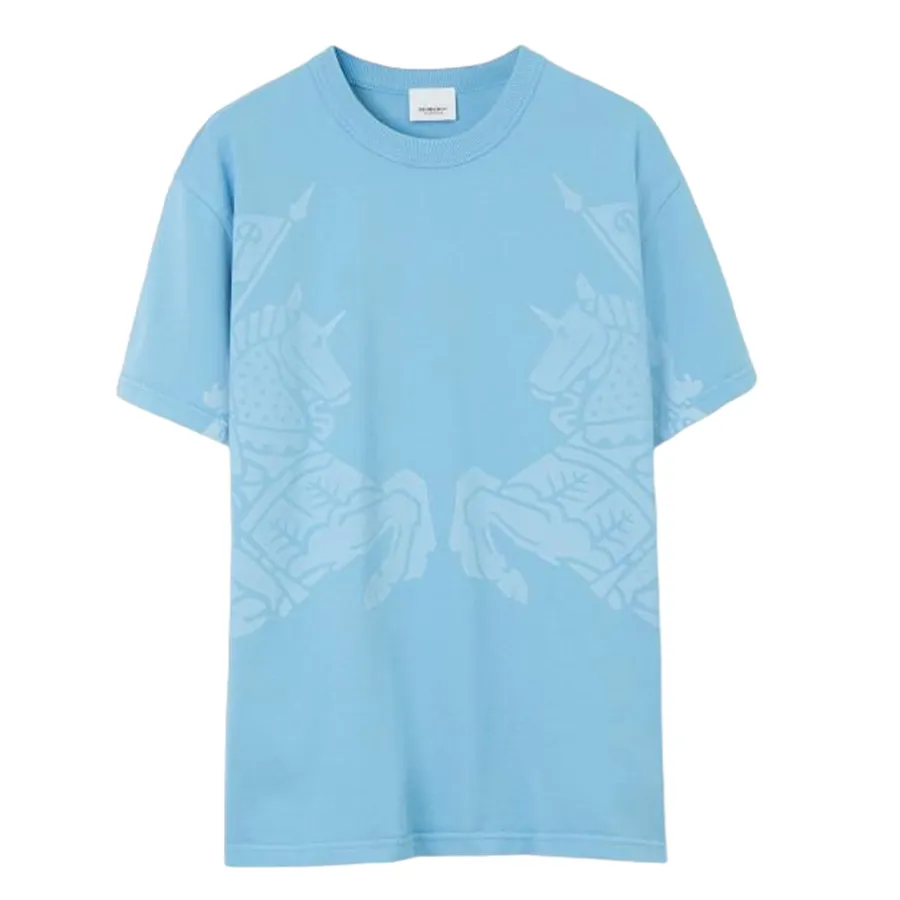 Áo Phông Nữ Burberry Women's With Logo Printed T-Shirt 80709141 Màu Xanh Blue Size XXXS