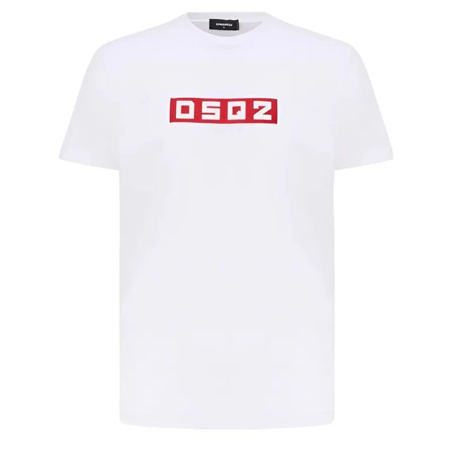 Áo Thun Nam Dsquared2 White With Logo Embroidered T-Shirt