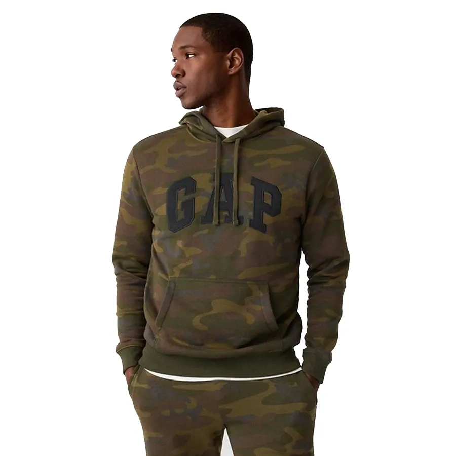 Bộ Quần Áo Nỉ Nam Gap Hoodie Camo Xanh Size XS