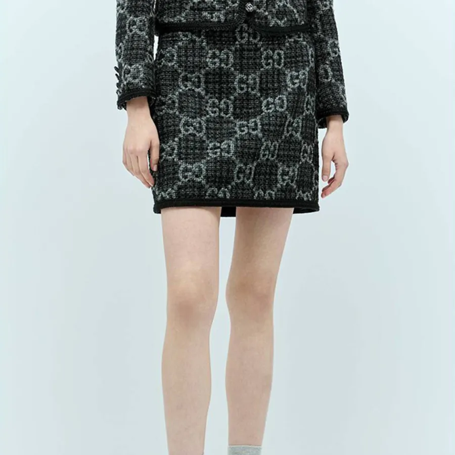 Chân Váy Gucci Grey Monogram GG Logo 774516 ZAPA4 1074 Màu