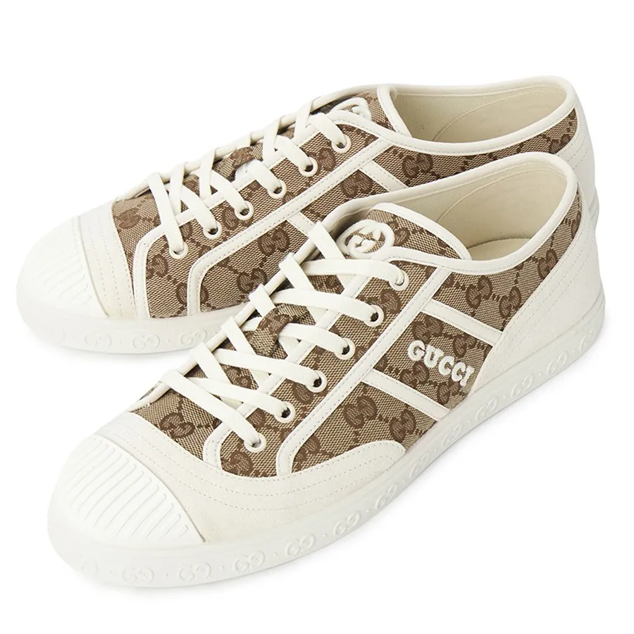 GUCCI 26S SNEAKER IN BEIGE CANVAS AND BROWN SUEDE main image 0