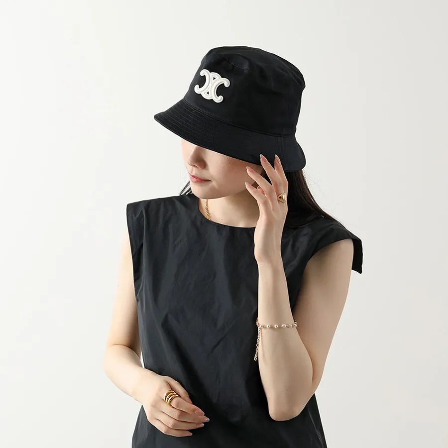 CELINE TRIOMPHE BOB IN COTTON TRIOMPHE BOB IN COTTON GABARDINE - BLACK | CELINE main image 4