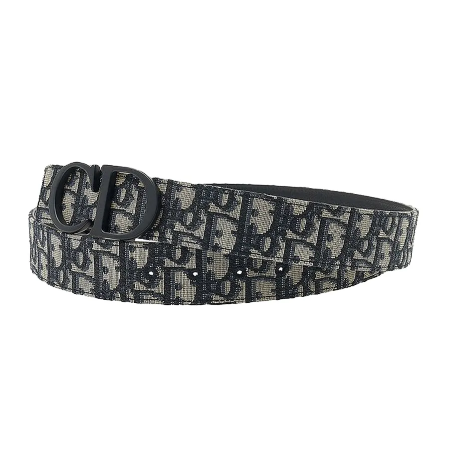 Thắt Lưng Nam Dior With Monogram Logo 4353RUYSE H0585 Màu Đen Kem Size 85