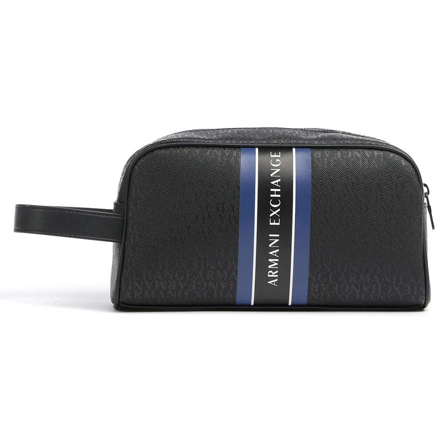 Ti Cm Tay Nam Armani Exchange Monogram Logo Toiletry Bag Mu Xanh Dng |  Vua Hng Hiu