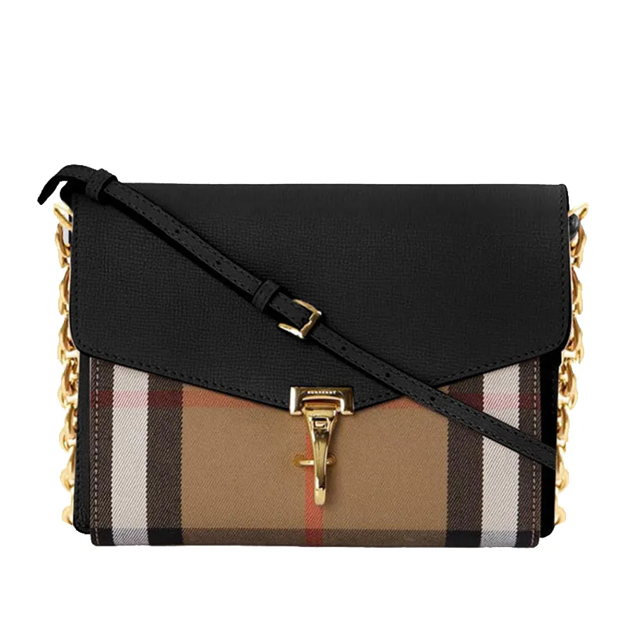 Túi Đeo Chéo Nữ Burberry Burberry Small Macken Vintage Check Crossbody Bag Màu Đen - Túi xách - Vua Hàng Hiệu