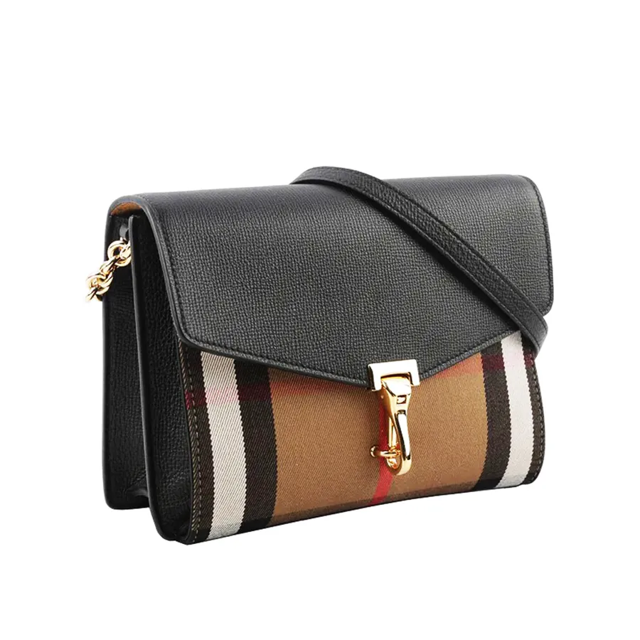 Túi Đeo Chéo Nữ Burberry Burberry Small Macken Vintage Check Crossbody Bag Màu Đen - Túi xách - Vua Hàng Hiệu