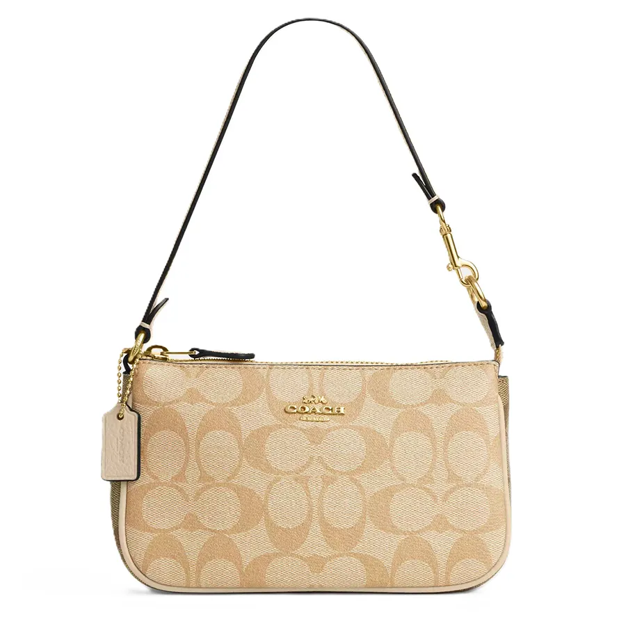 Túi Đeo Vai Nữ Coach Nolita 19 In Blocked Signature Canvas Shoulder Bag CA444 Màu Khaki | Vua Hàng Hiệu